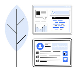 digital dashboard interfaces for data analysis vector image