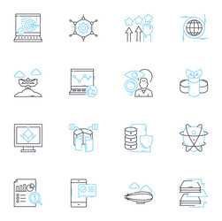 numerical data linear icons set quantitative vector image