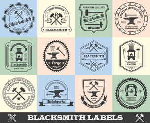 Blacksmith flat set Royalty Free Vector Image - VectorStock