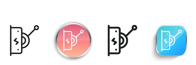 knife switch icon thin linear regular and button vector image