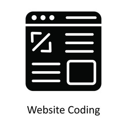 website coding solid icon design vector image
