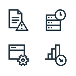 big data line icons linear set quality vector image