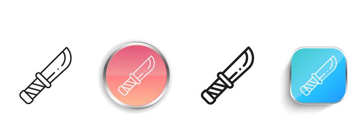 knife icon thin linear regular and button style vector image