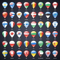 World Map Pointer Set - State Flags vector image