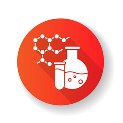 Chemistry red flat design long shadow glyph icon vector