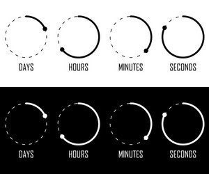 Circle countdown clock counter timer on white vector