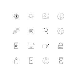 Interface linear thin icons set outlined simple vector