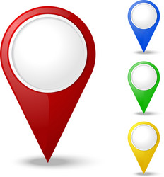 Set of Round 3D Map Pointers vector
