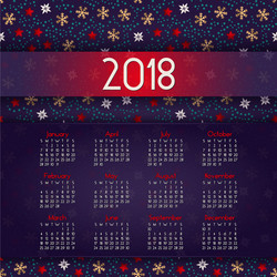 2018 calendar it can be used for web or print vector