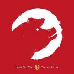 2019 chinese lunar new year of the pig card vector