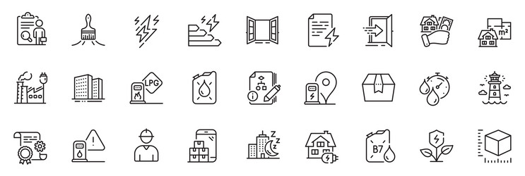 Icons pack as algorithm home charging vector