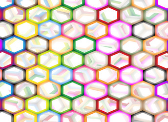 Multi colors of hexagon on abstract background vector