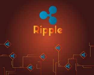 ripple cryptocurrency circuit networking style vector image