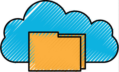 Cloud folder file document information digital app vector