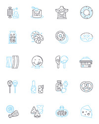 Confectiry linear icons set sweets candy vector