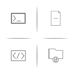 Files and folders sign simple linear icon vector