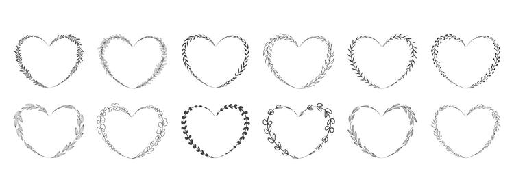 Heart shaped leaf wreath Royalty Free Vector Image