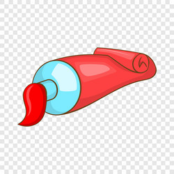 Red paint tube icon cartoon style vector