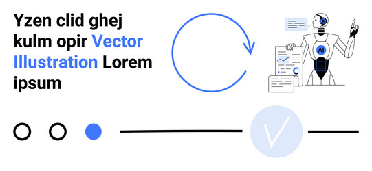 ai robot showing data analysis vector image