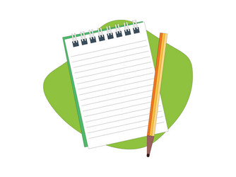 opened notepad with pencil in top view sketchbook vector image