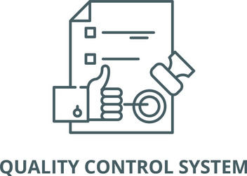 quality control system line icon linear vector