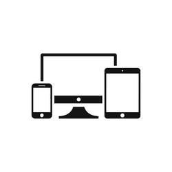 responsive design in computer tablet smartphone vector image