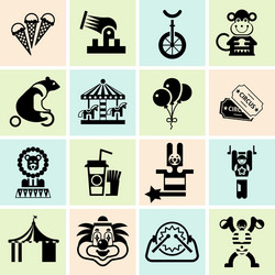 Black carnival icons set Royalty Free Vector Image