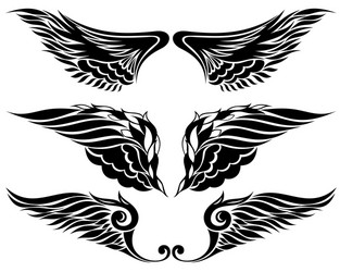 Ornate Wing Pattern Vector Image