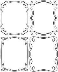 set of frames design elements editable file vector image