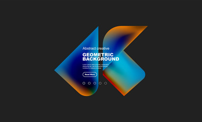 square and triangle design with fluid gradients vector image