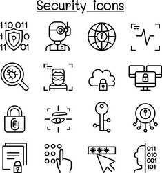 Network security internet firewall icon set Vector Image