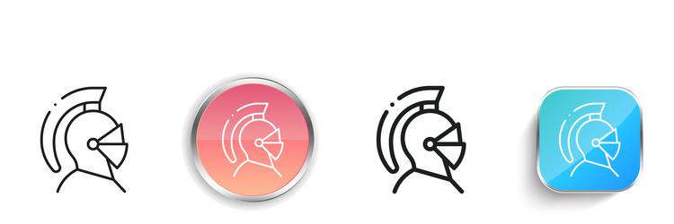 knight icon thin linear regular and button style vector image