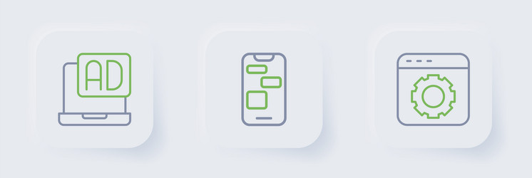 set line browser setting mobile 24 hours support vector image