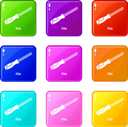 chisel icons set 9 color collection vector image