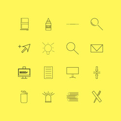 Design elements linear icon set simple outline vector