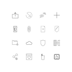 Internet technologies linear thin icons set vector