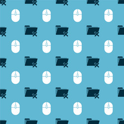 Set delete folder and computer mouse on seamless vector