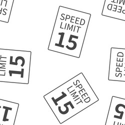 Speed limit 15 mph seamless pattern on a white vector