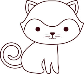 Cute cat kawaii style vector