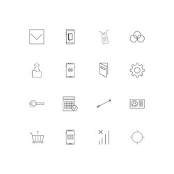 internet technologies linear thin icons set vector image
