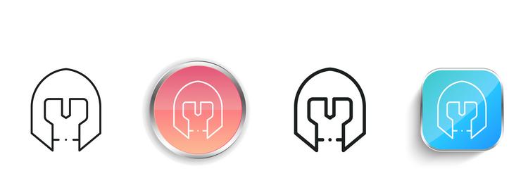 knight icon thin linear regular and button style vector image