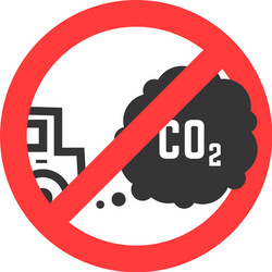 Sign prohibiting emissions carbon dioxide vector