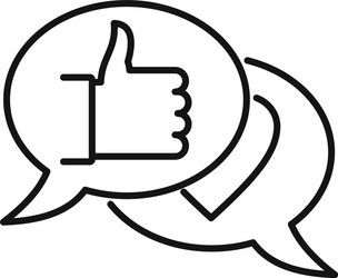 thumb up chat icon outline style vector image