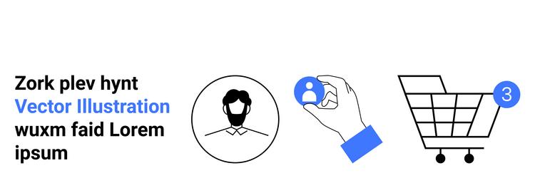 e-commerce concept with user profile hand icon vector image