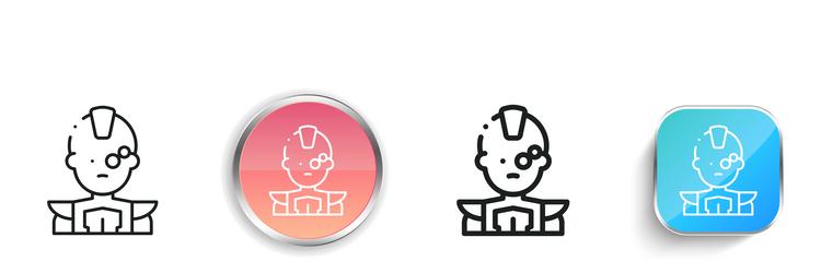 knight icon thin linear regular and button style vector image