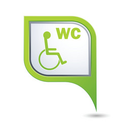 map pointer with restroom icon vector image
