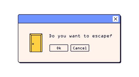 Retro dialog window computer message box in 90s vector