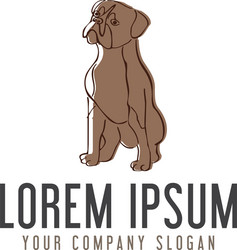 Standing bulldog logo design concept template vector