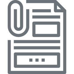 attachment file flat line web icon concept vector image