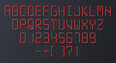 digital 3d display font clock or alarm watch vector